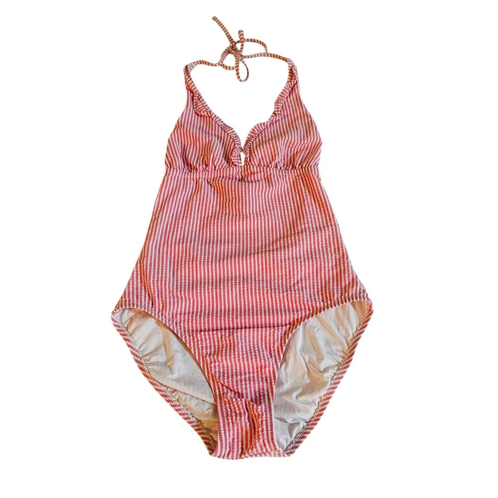 J. Crew Vintage Gingham Halter One Piece Swimsuit Size 4 Pink